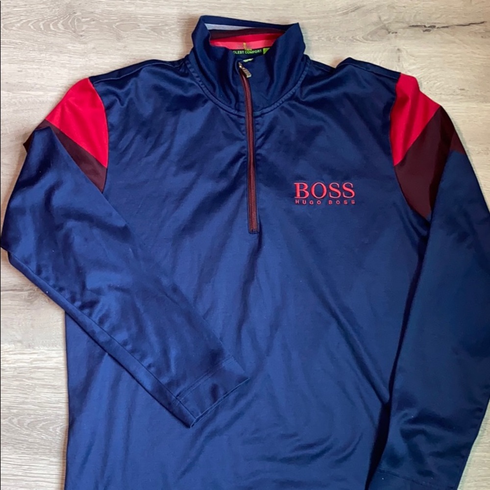 Boss green long sleeve shirt with zipper